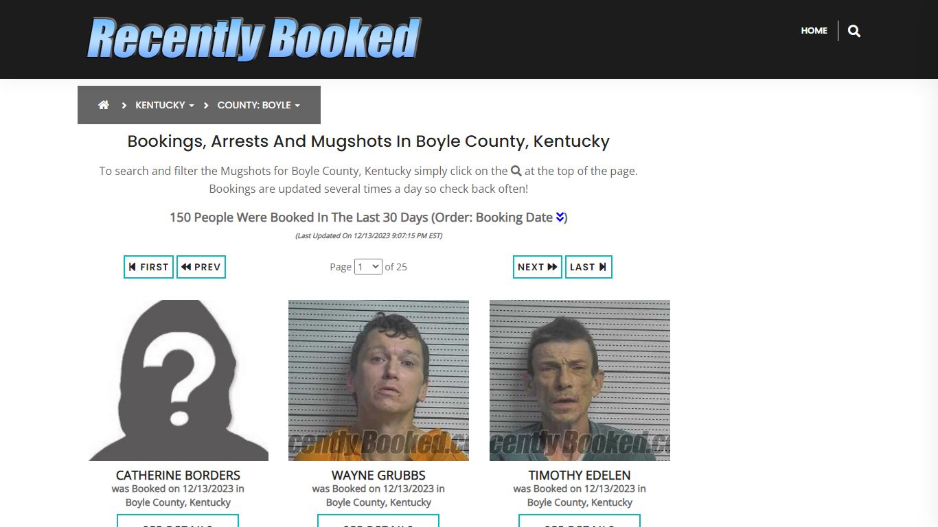 Recent bookings, Arrests, Mugshots in Boyle County, Kentucky